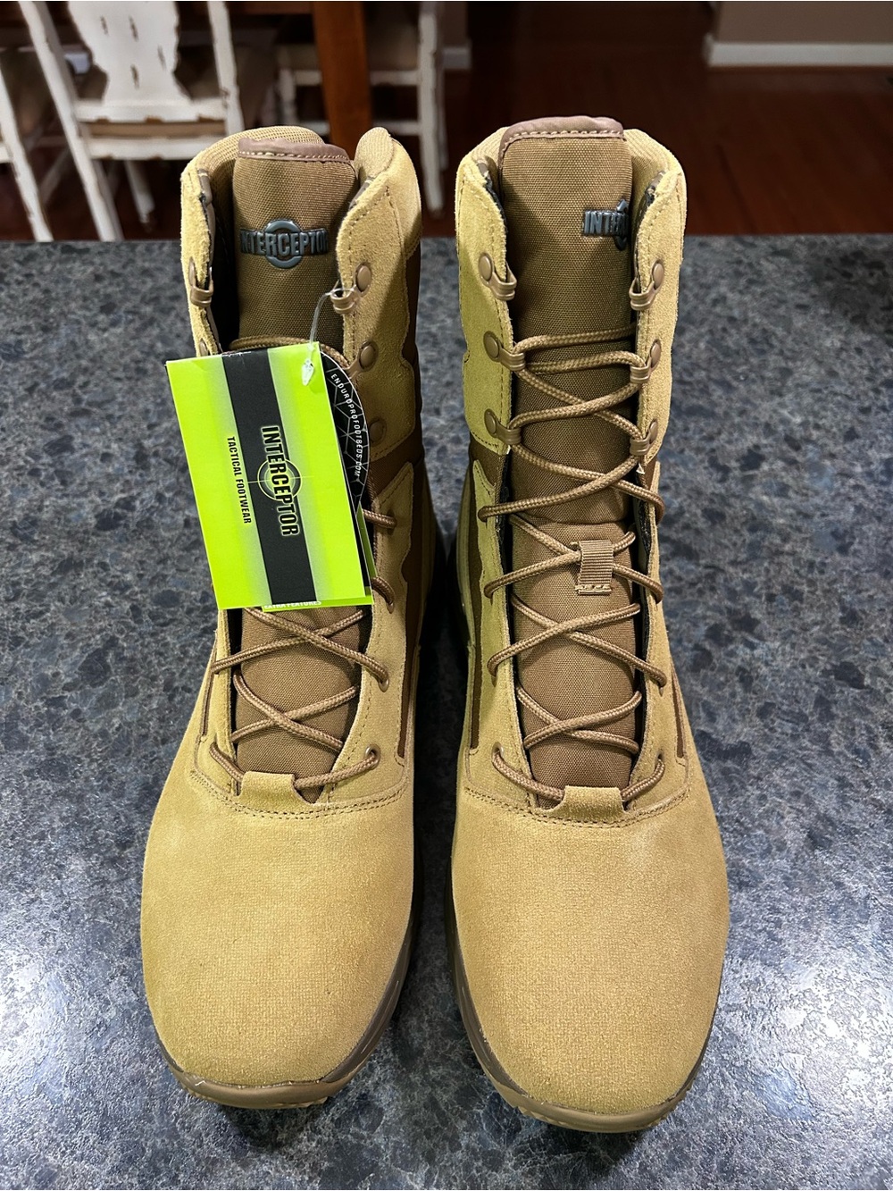 Interceptor Tactical Men's Suede Combat Boots in Coyote Brown NWT size 12